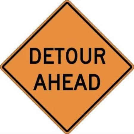 Accuform RIGID CONSTRUCT ION SIGN DETOUR AHEAD FRK263HP